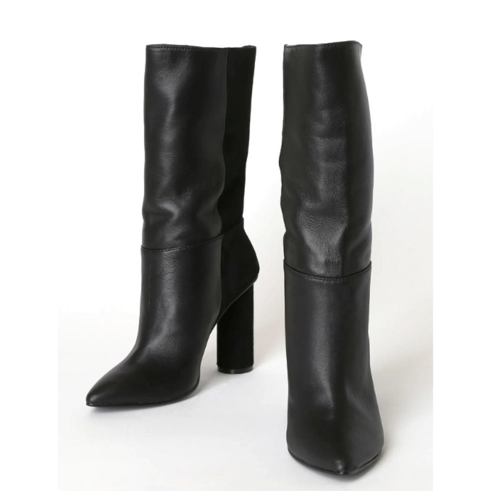 NORDSTROM Leather& Suede Mid-Calf Boots